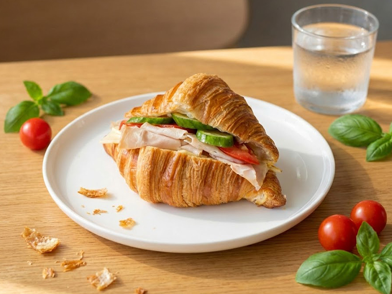 Geräucherter Truthahn Croissant Sandwich