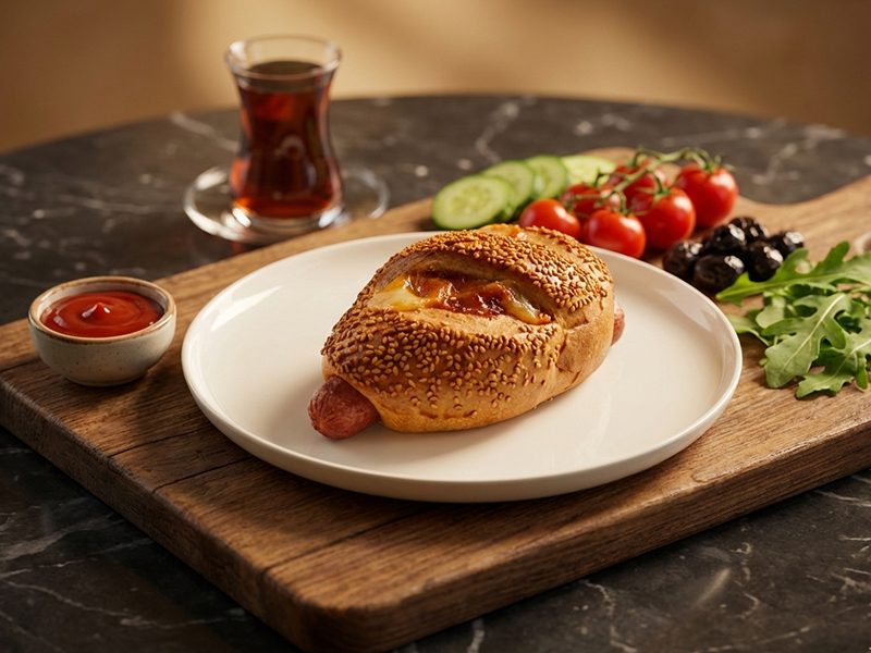 Würstchen Cheddar Gebäck