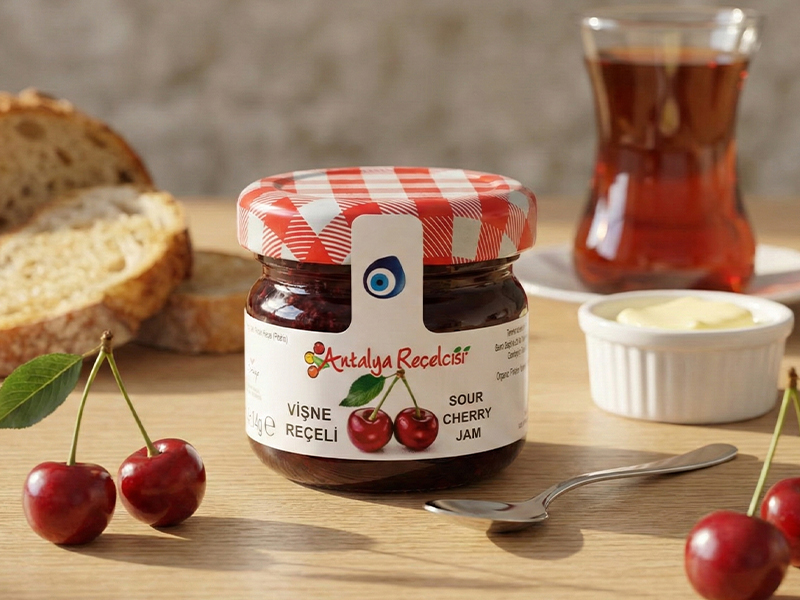 Glas Kirschmarmelade